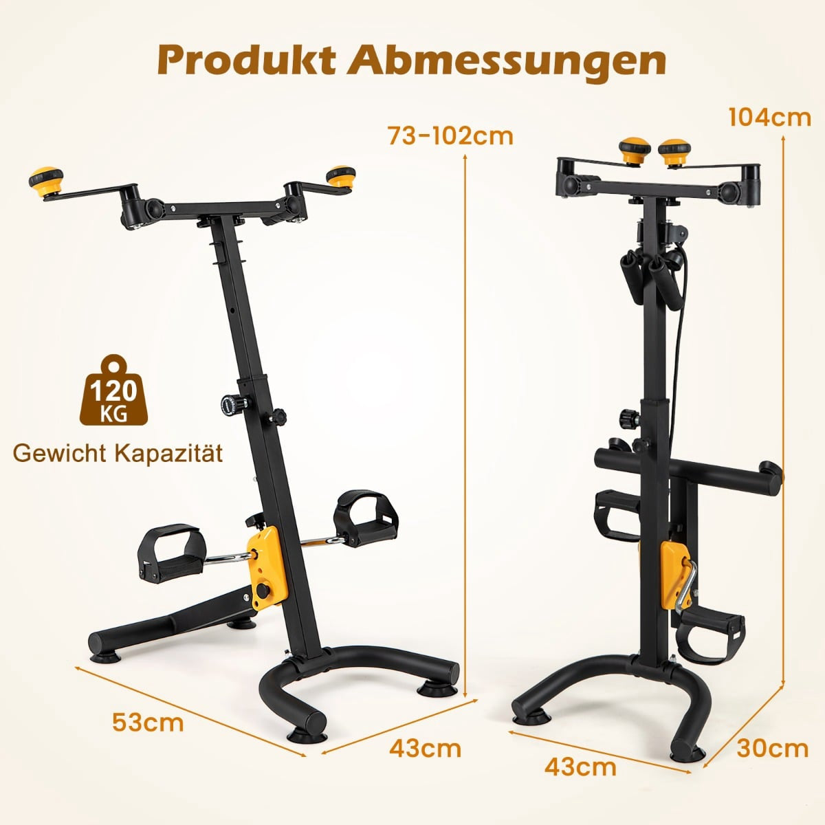 Pedal Exerciser with Adjustable Handle, Foldable, 4 Modes