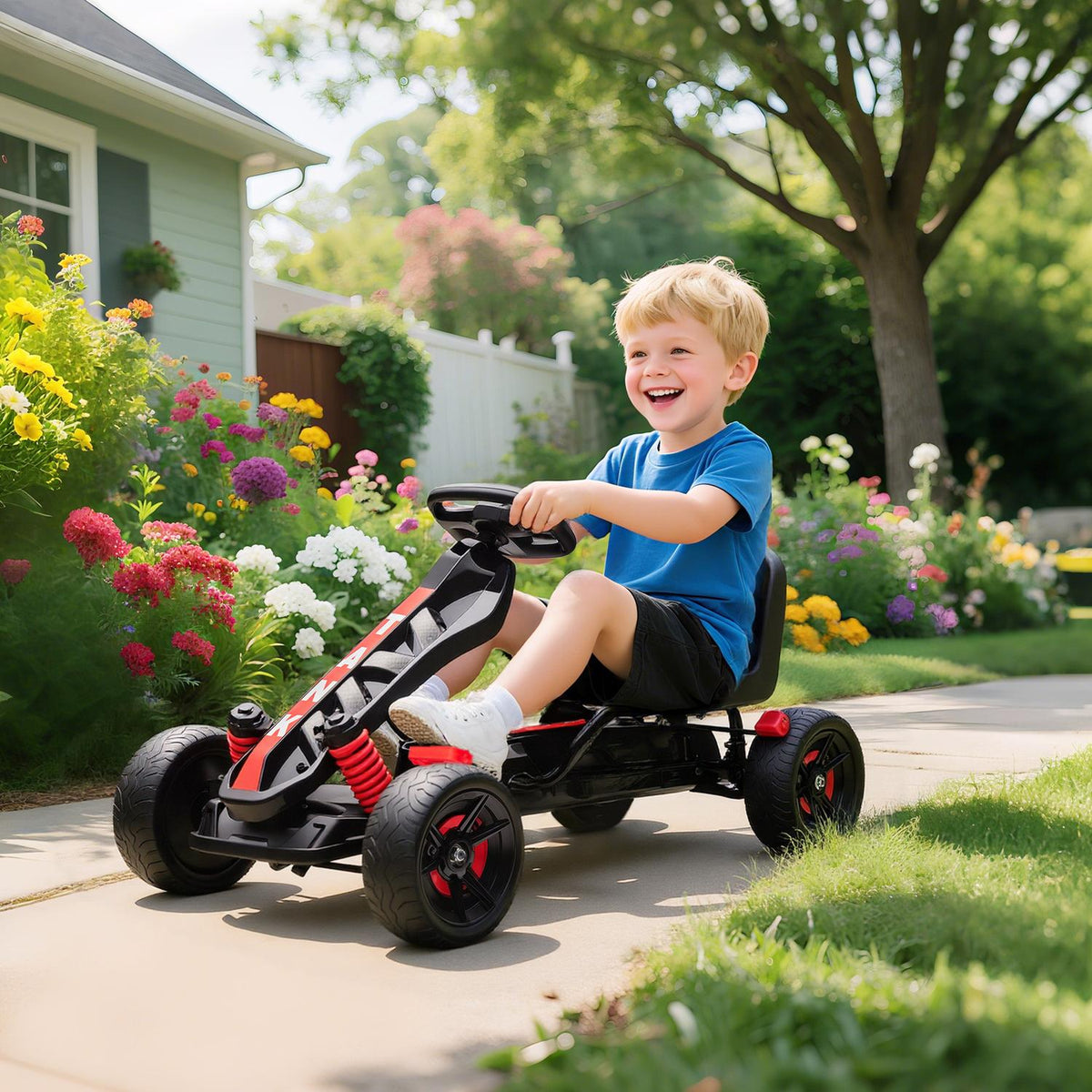 Pedal Go-Kart for Kids, Brake, Non-Slip Wheels, Ages 3-6
