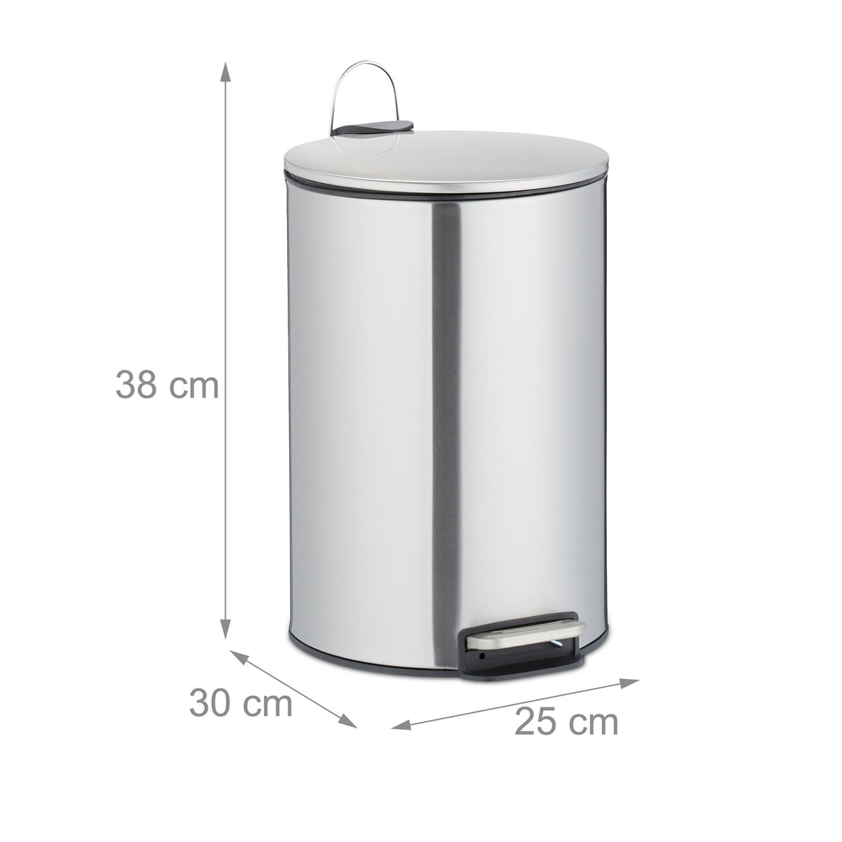Pedal bucket stainless steel 12 liters
