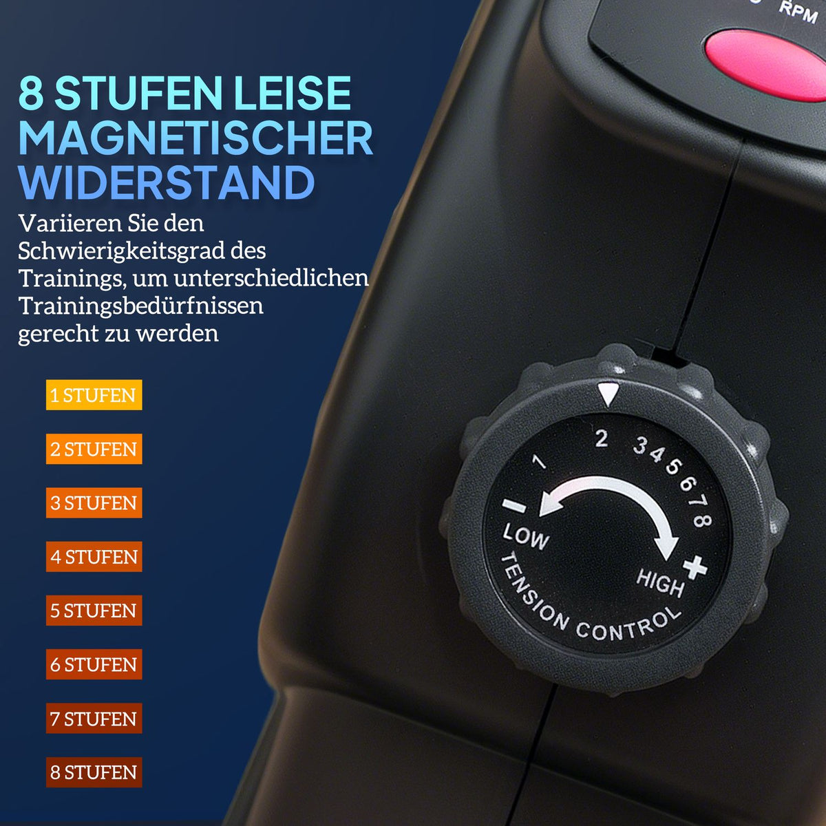 Pedal trainer quiet mini exercise bike with 8 levels magnetic resistance LCD display portable leg trainer with non-slip mat seniors arm and leg training pedal trainer for home black