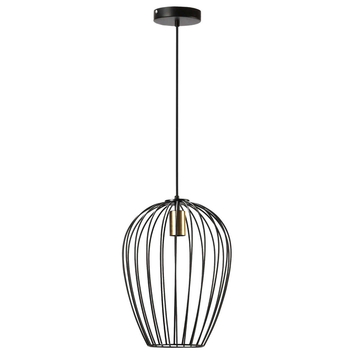 Pendant Light, Modern Hanging Light For Office, Living Room, Dining Room, Metal, Black, Ø26 X 130 Cm