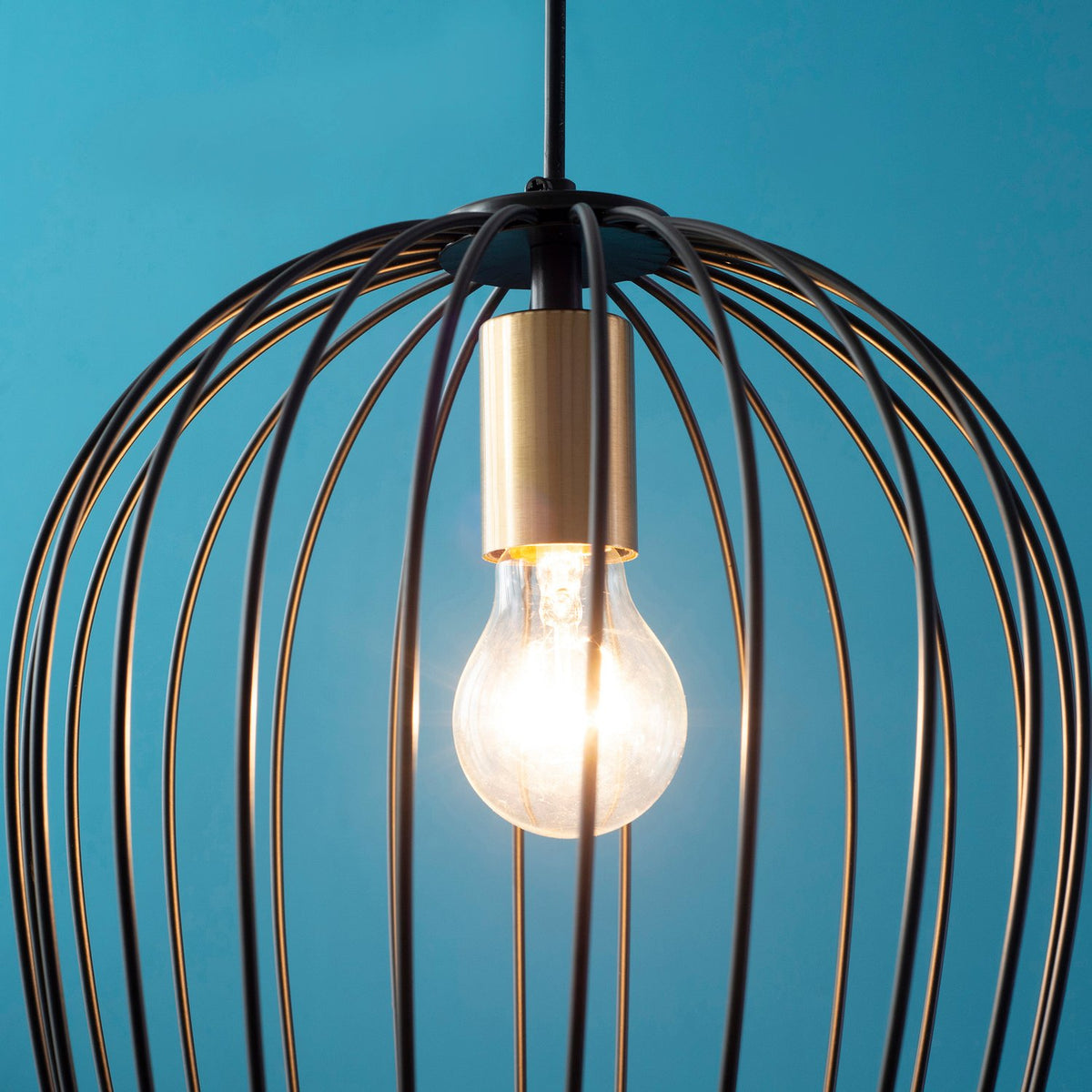 Pendant Light, Modern Hanging Light For Office, Living Room, Dining Room, Metal, Black, Ø26 X 130 Cm