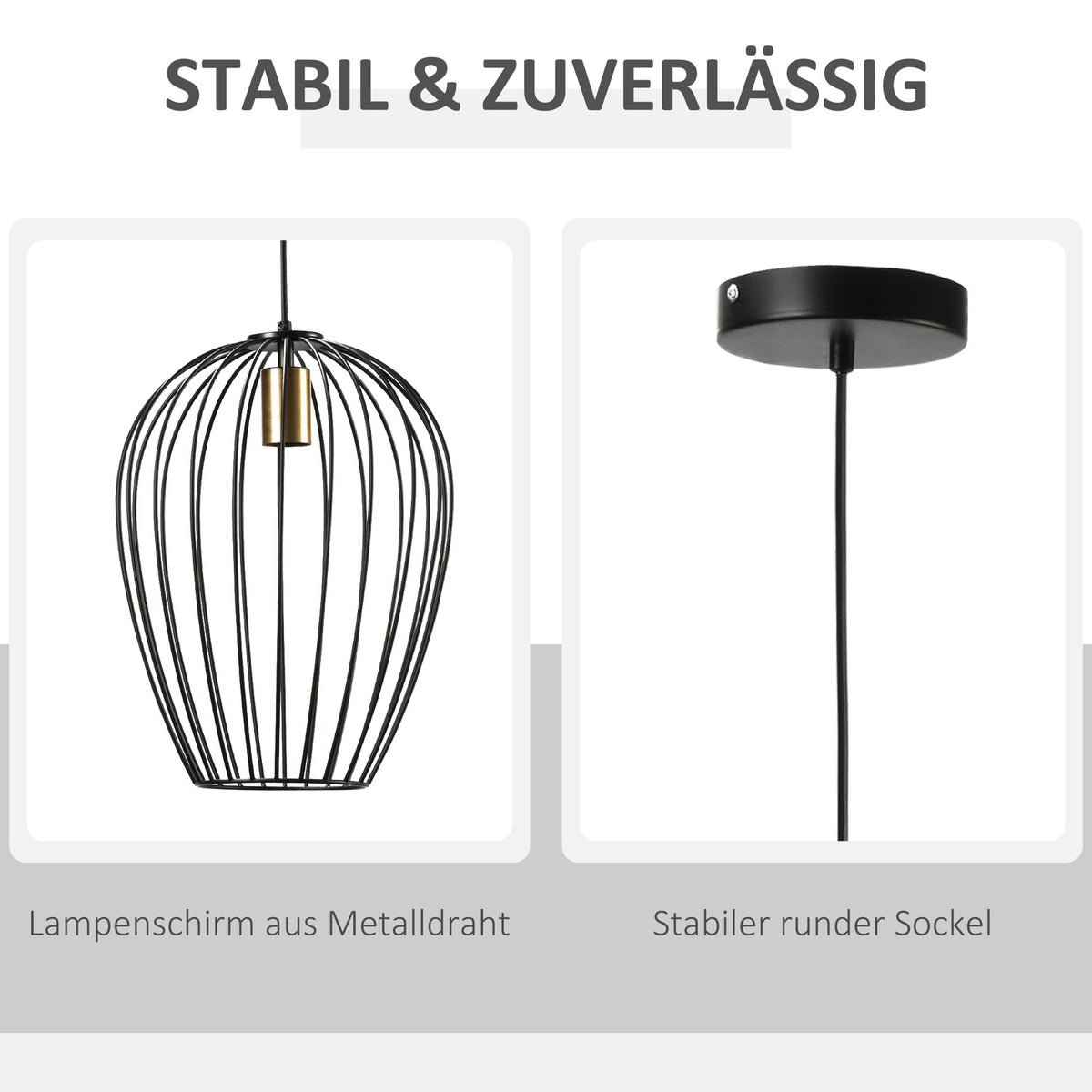 Pendant Light, Modern Hanging Light For Office, Living Room, Dining Room, Metal, Black, Ø26 X 130 Cm