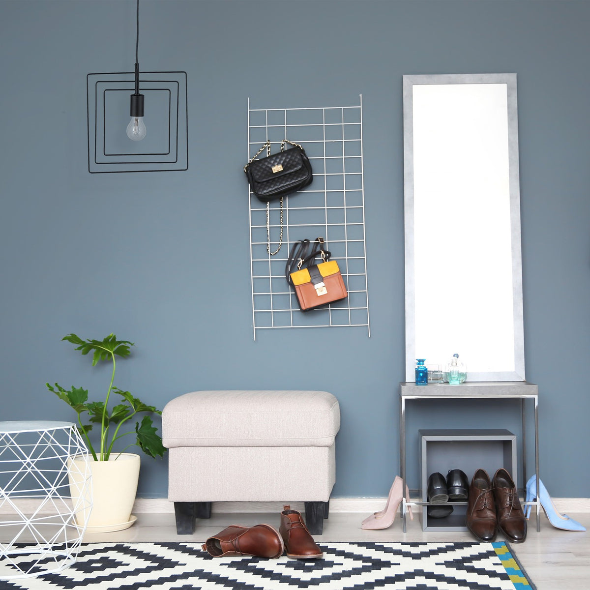 Pendant lamp square black