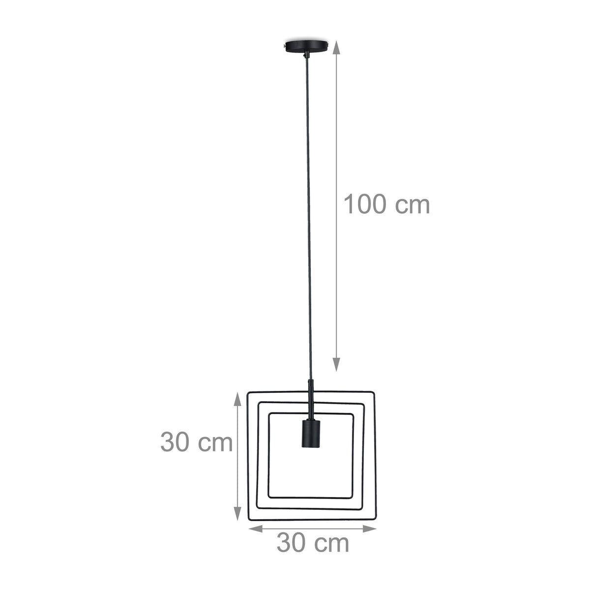 Pendant lamp square black