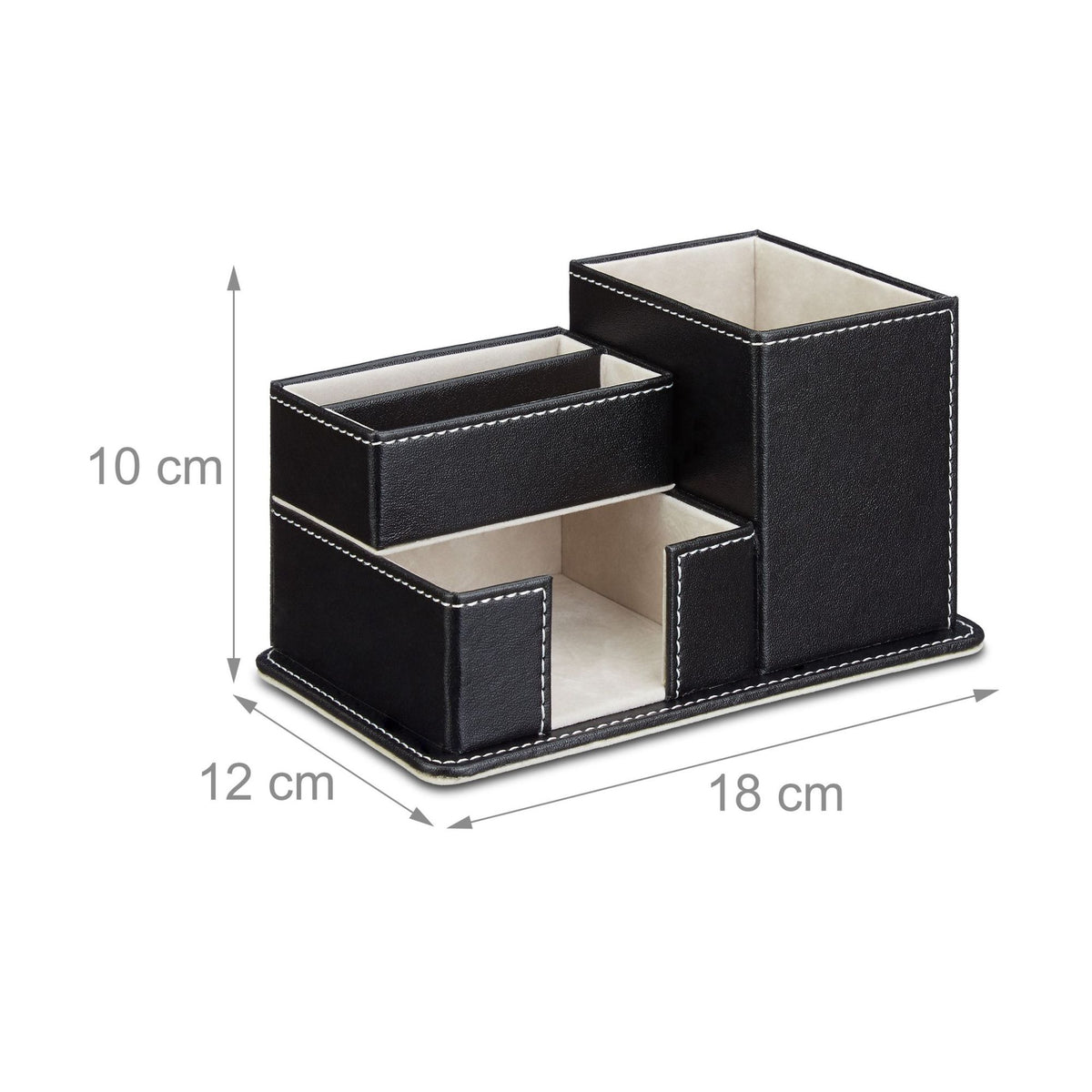 Pen holder in black artificial leather