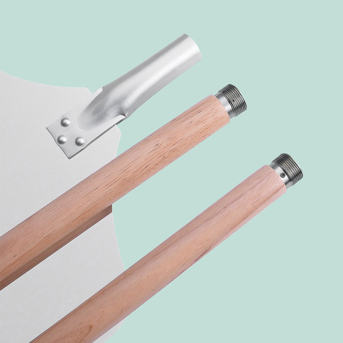Perforated XL Pizza Peel, Wood Handle, Adjustable Length