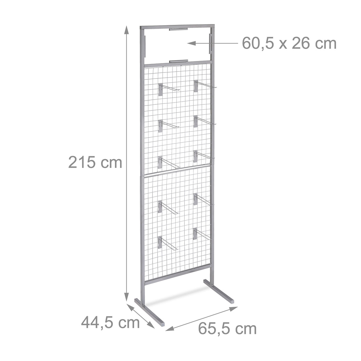 Perforated metal stand with 20 hooks