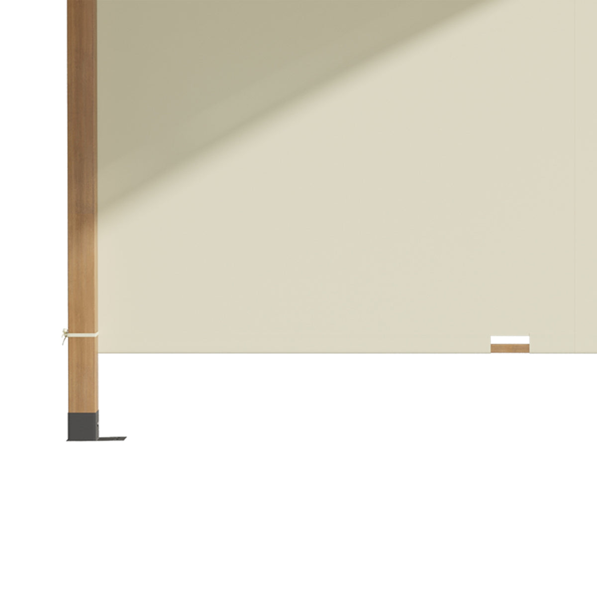 Pergola 3.2 X 3.08M Garden Gazebo Patio Canopy With Retractable Roof Uv Protection With Side Wall Solid Wood Cream