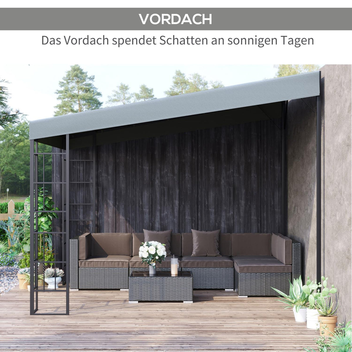 Pergola 4 X 3 M Garden Gazebo Gazebo Canopy Tent Metal Polyester Grey