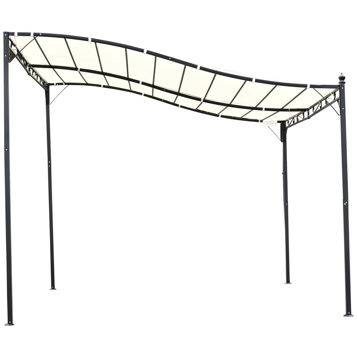 Pergola Garden Gazebo Canopy Tent Metal, Cream, 297X297Cm