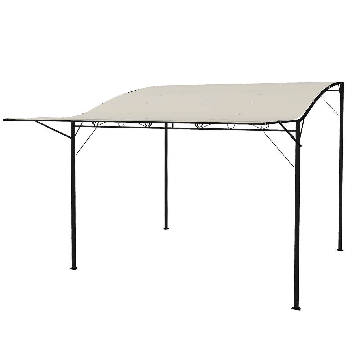 Pergola Gazebo 3x2.5m Steel Water-Repellent Sun Protection with Adjustable Roof Wall Mounted Garden Gazebo Freestanding Patio Canopy Canopy for Garden Balcony Cream White