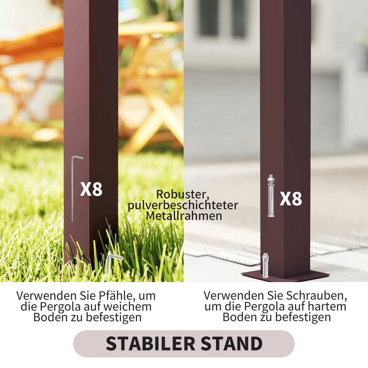 Pergola Gazebo 3x2.5m UV 30+Stable Winterproof Sun Protection with Adjustable Sliding Roof Privacy Screen Planters Freestanding Garden Gazebo Patio Canopy for Garden Balcony Dark Brown |
