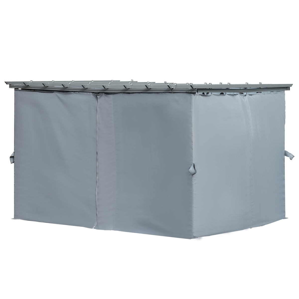Pergola Gazebo With Adjustable Fabric Roof, Weatherproof, 3.6X3X2.27M, Steel, Grey