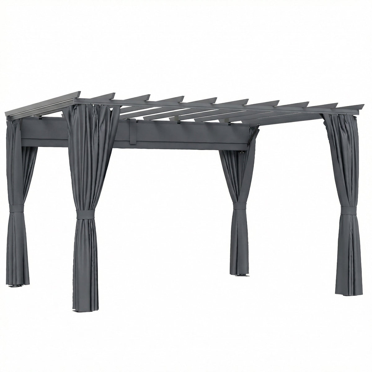 Pergola Pavilion 3x3.6m, Aluminum Frame, Dark Grey