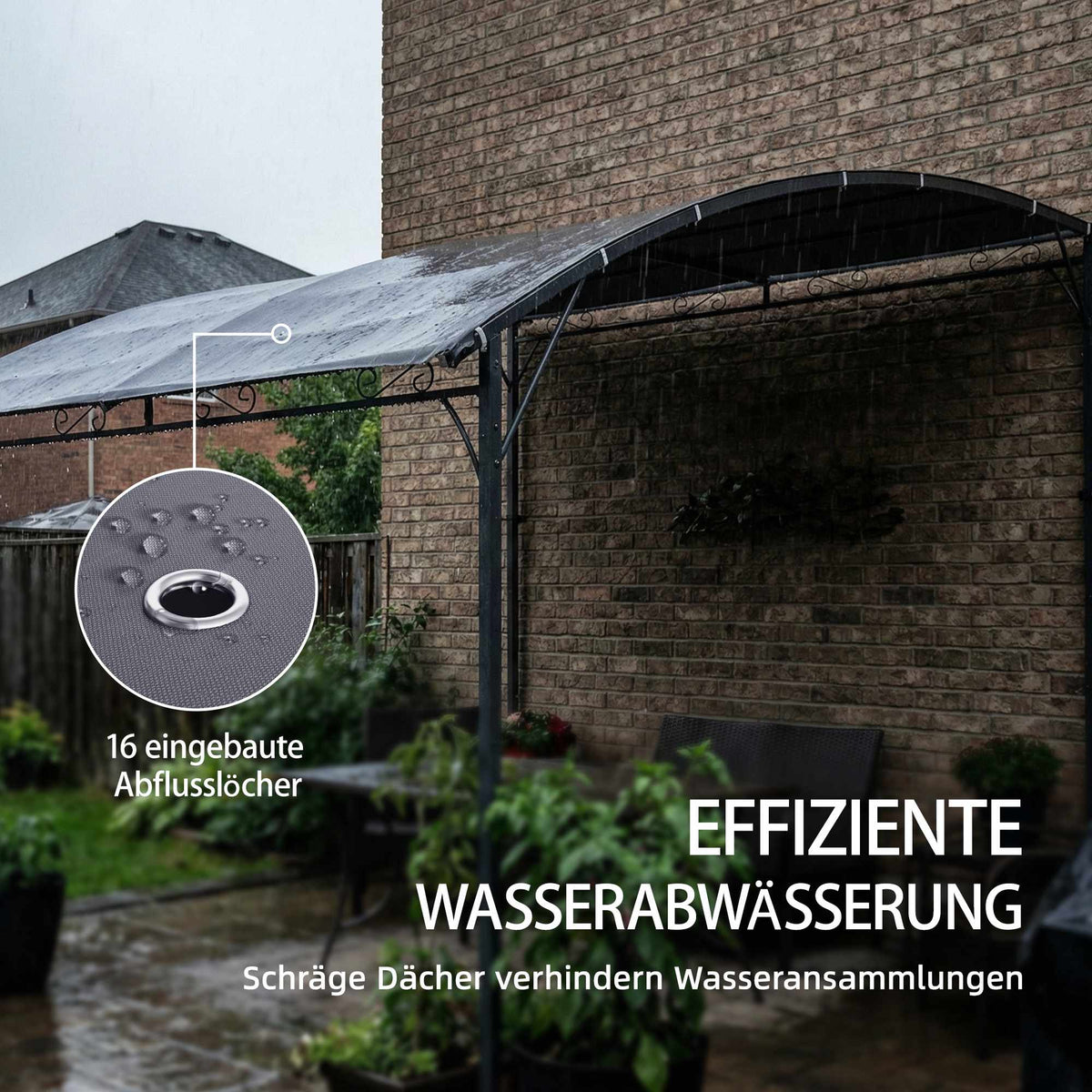 Pergola with Waterproof Canopy, Metal Frame, 384x286 cm