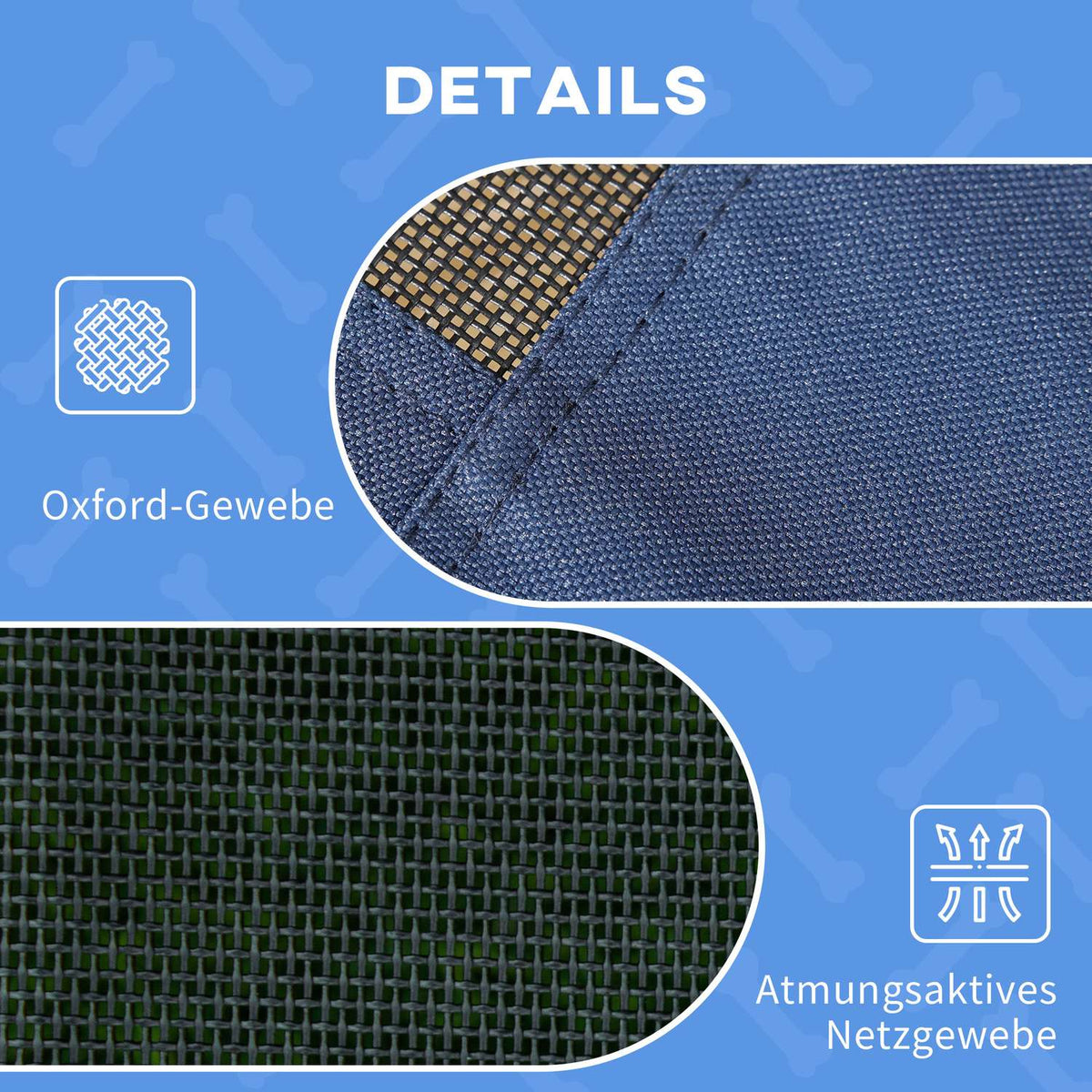 Pet Bed Outdoor Canopy Raised Mesh Uv Protection Dark Blue Medium Dogs