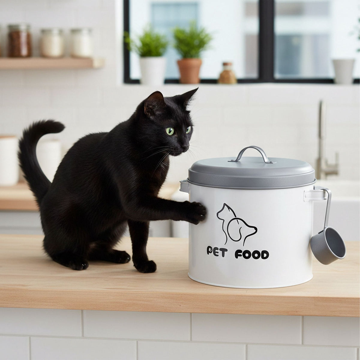 Pet Food Storage Box with Airtight Lid and Scoop