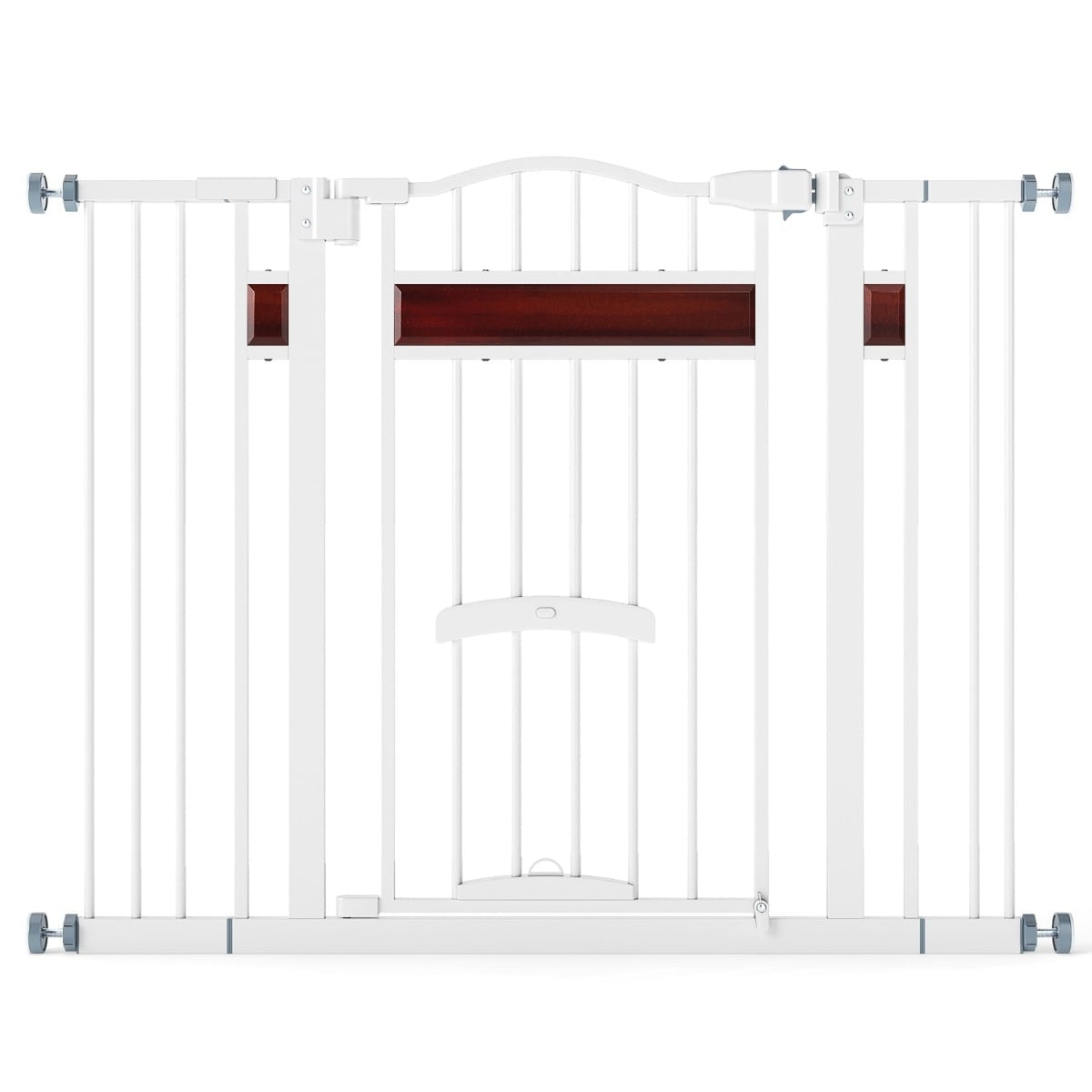 Pet Gate with Small Door, Metal, Adjustable 74-104cm