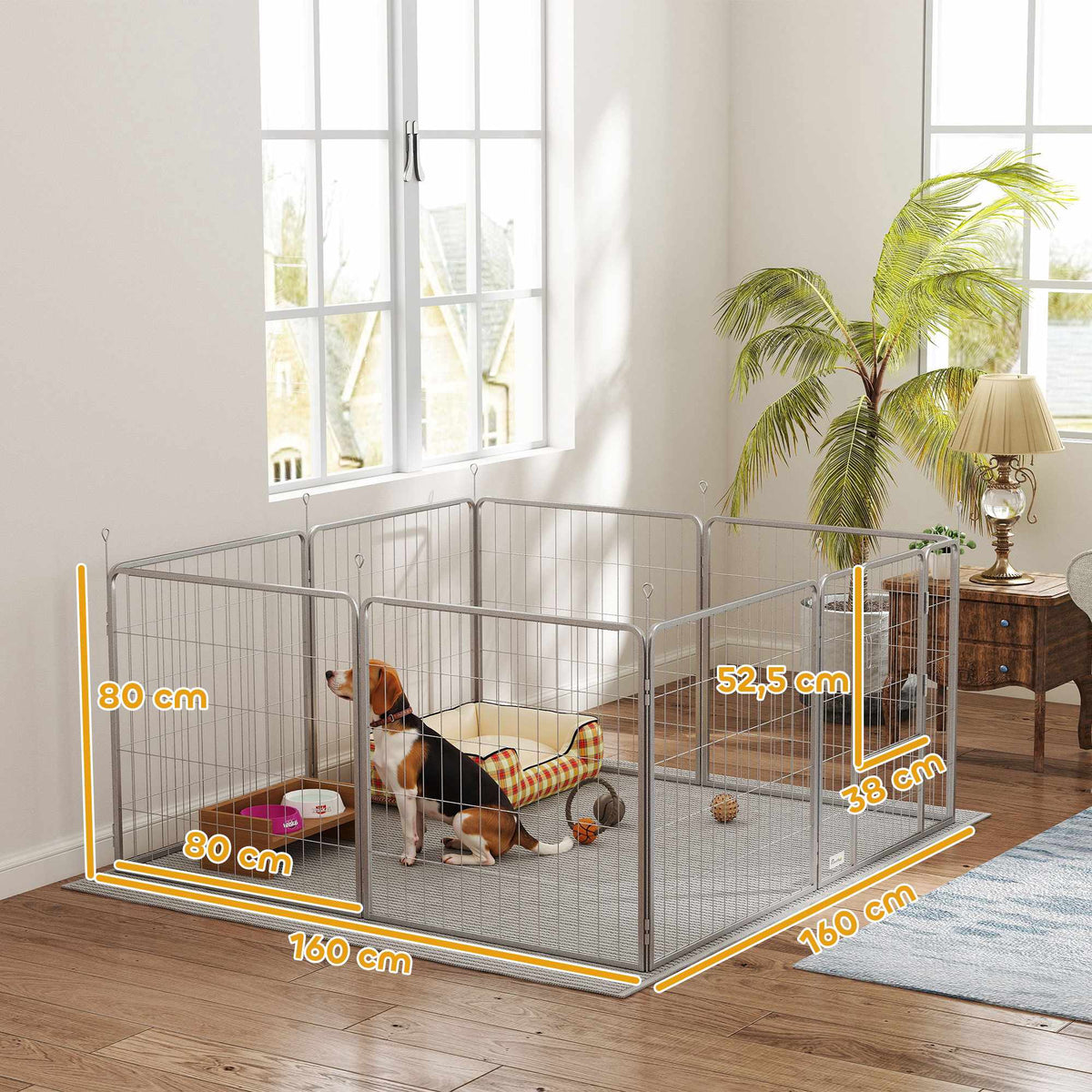 Pet Playpen, 8 Panels, Foldable Steel, Indoor/Outdoor