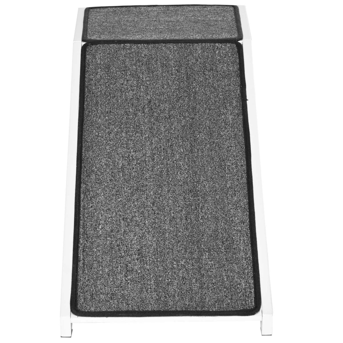 Pet Ramp With Non-Slip Carpet Pet Ladder Dog Ramp For Dogs Up To 30 Kg Pine Wood Polyester White + Gray 125 X 40 X 35.5 Cm