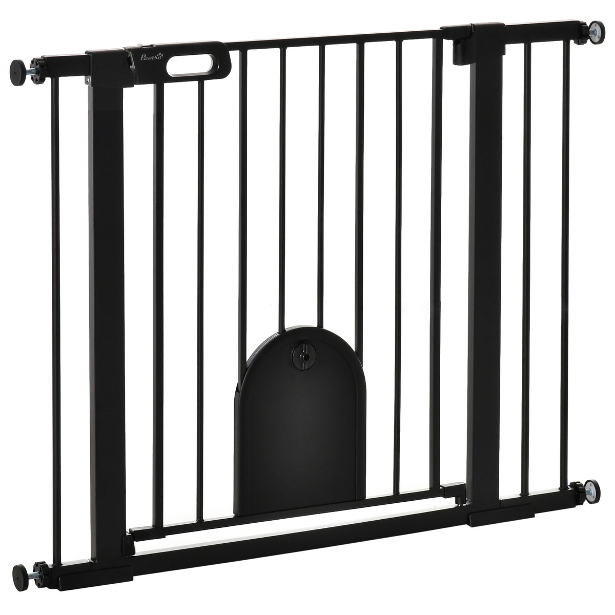 Pet Safety Gate, Steel, Adjustable 75-103 cm, Black
