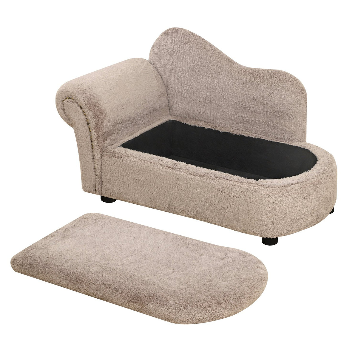 Pet Sofa Dog Bed With Hidden Storage & Sturdy Cover, Beige, 80X40X46Cm