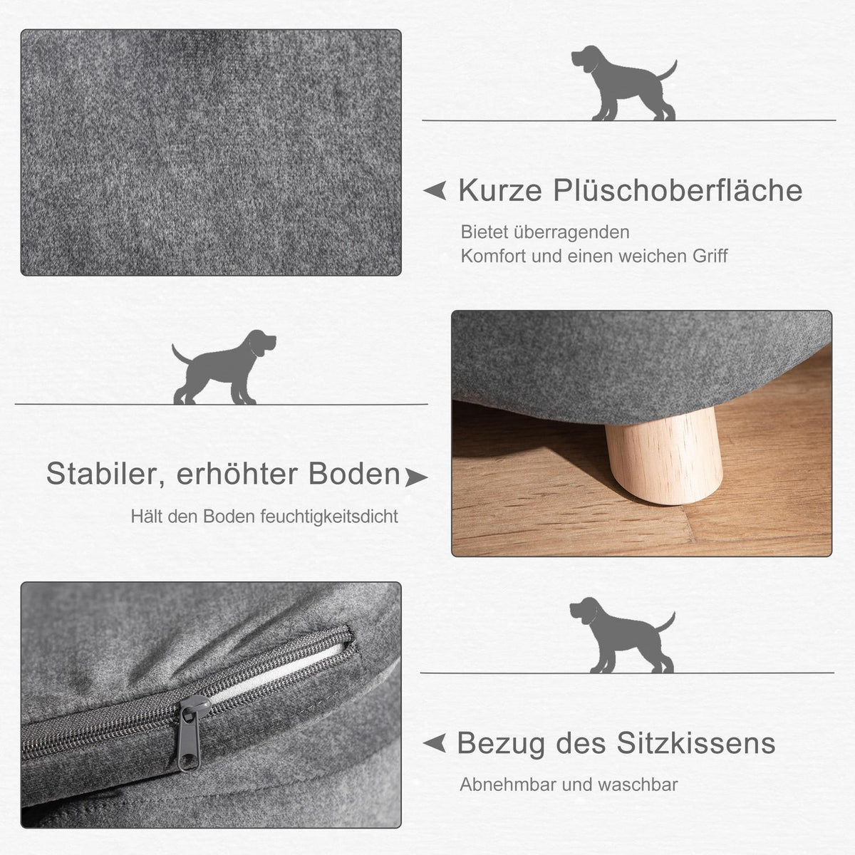 Pet Sofa Dog Mat Dog Bed Dog Sofa Dog Couch Cat Sofa With Cushion Back Pocket Plush Foam Pine Wood 70 X 47 X 30 Cm