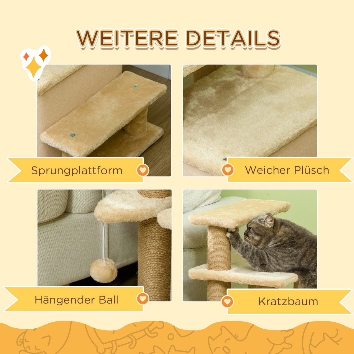 Pet Stairs, 3/4-Step Height-Adjustable Cat Stairs With Sleeping Cave, 2-In-1 Dog Ramp Climbing Aid For Cats Up To 5Kg