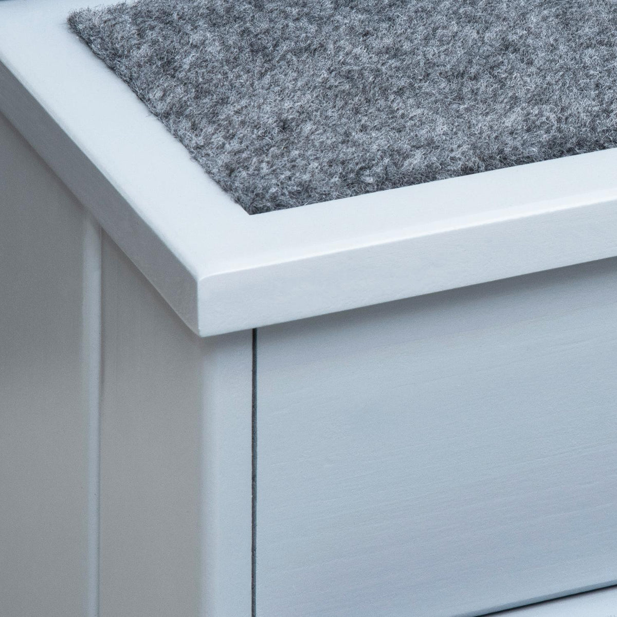 Pet Stairs Dog Stairs With 3 Steps & Carpet, Storage Space, Gray, 40.5X44.5X38 Cm