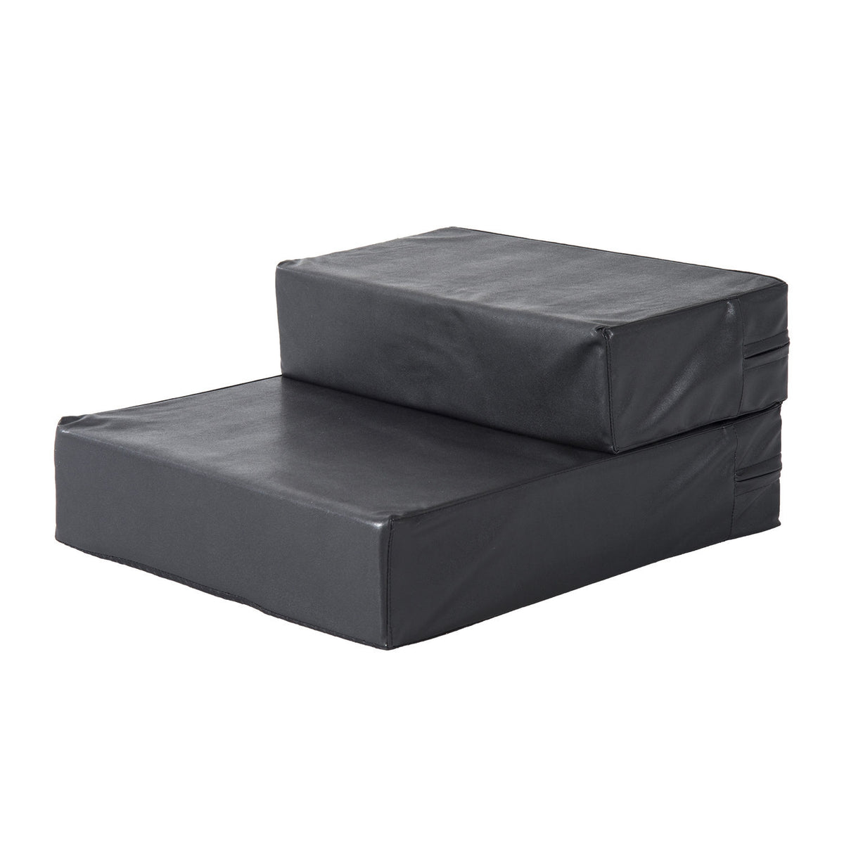 Pet Stairs Folding Pet Mat With 2 Steps, Dog Stairs For Cats And Dogs, Black, L45Xw39Xh20Cm