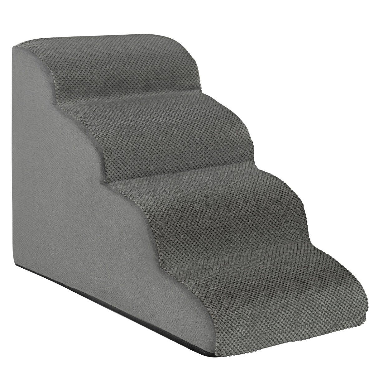 Pet Stairs Non-Slip 4-Tier Dog Ramp Made of Foam 72 x 41 x 51 cm Gray