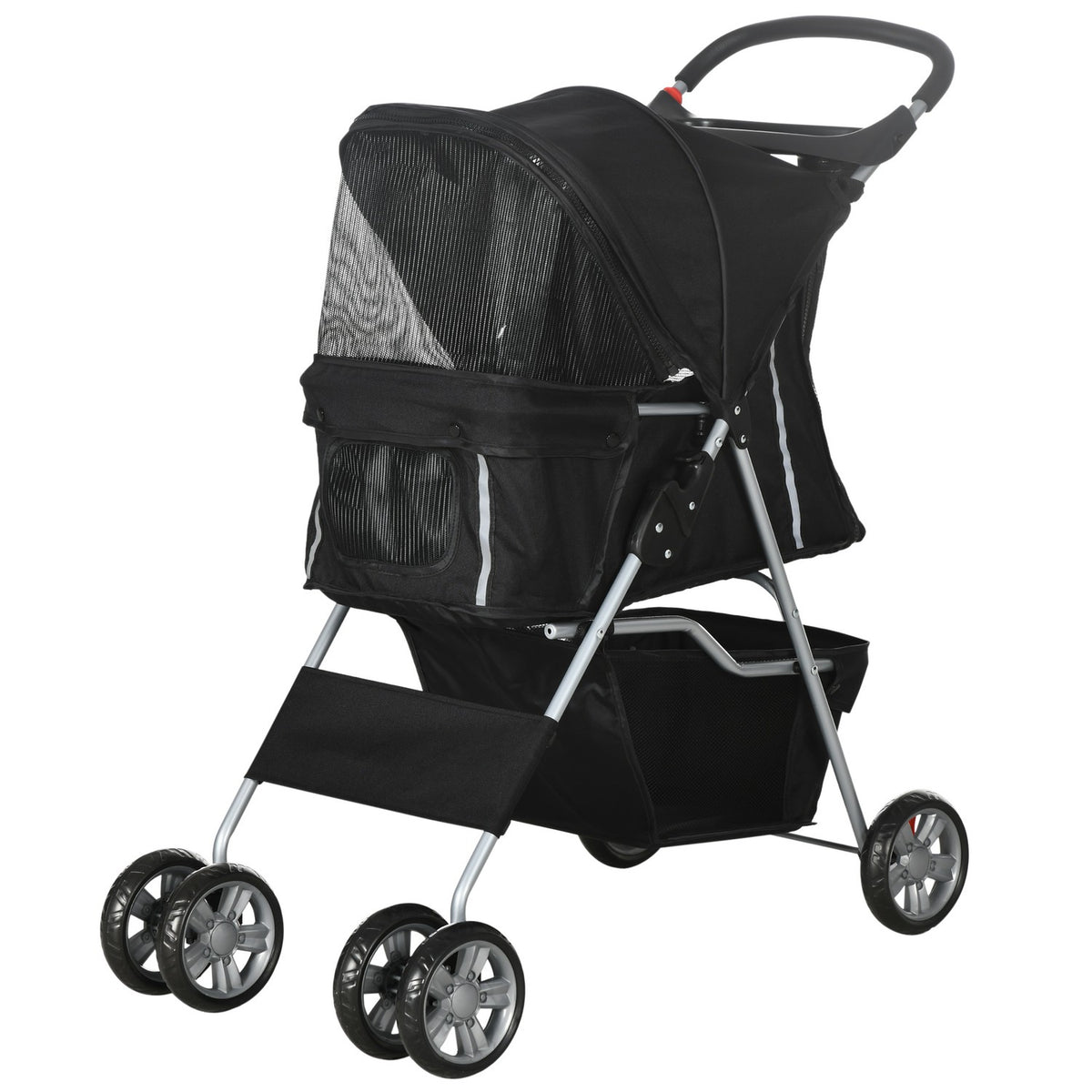 Pet Stroller for Small Dogs, Foldable, Black, 10kg Capacity
