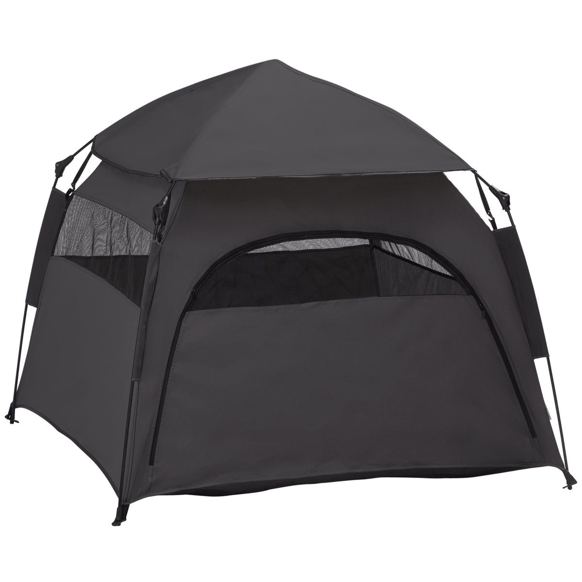 Pet Tent, Dog Tent, Outdoor Cat House, Dog House With Mesh Window, Dog Teepee Tent With Carry Bag, Sun Canopy, Dark Gray