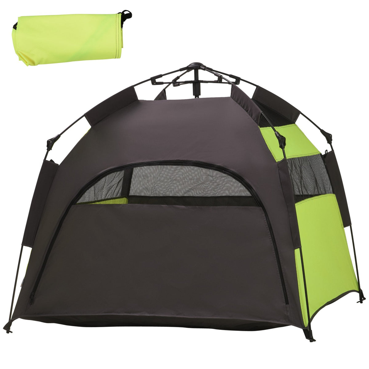 Pet Tent Outdoor Dog Tent & Cat House, Dog House With Mesh Window, Teepee Tent With Carry Bag & Sun Canopy, Green