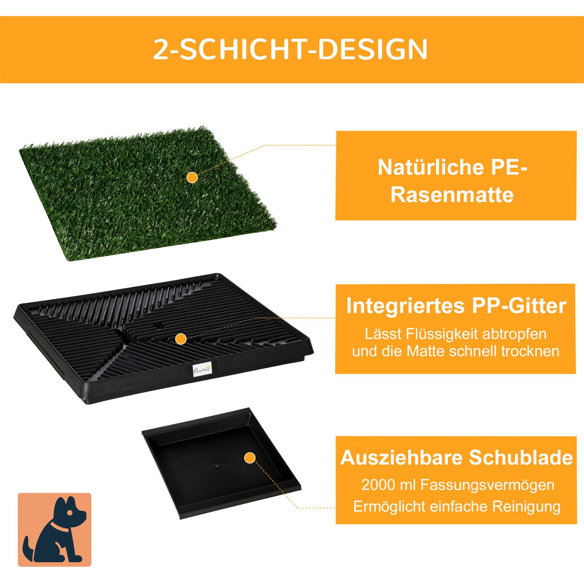 Pet Toilet Artificial Grass Dog Toilet Apartment Balcony 63X51X6Cm