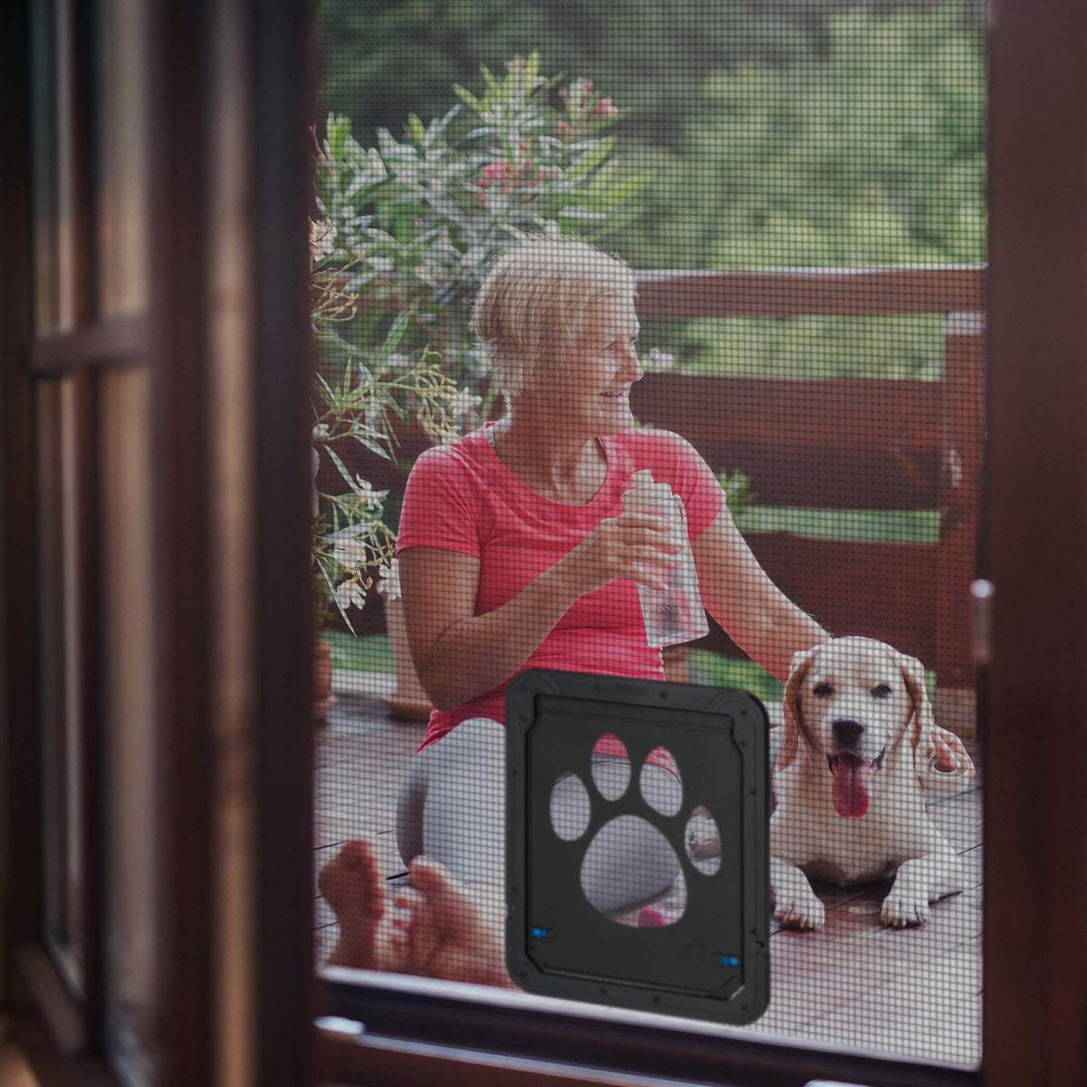 Pet flap for fly screen door
