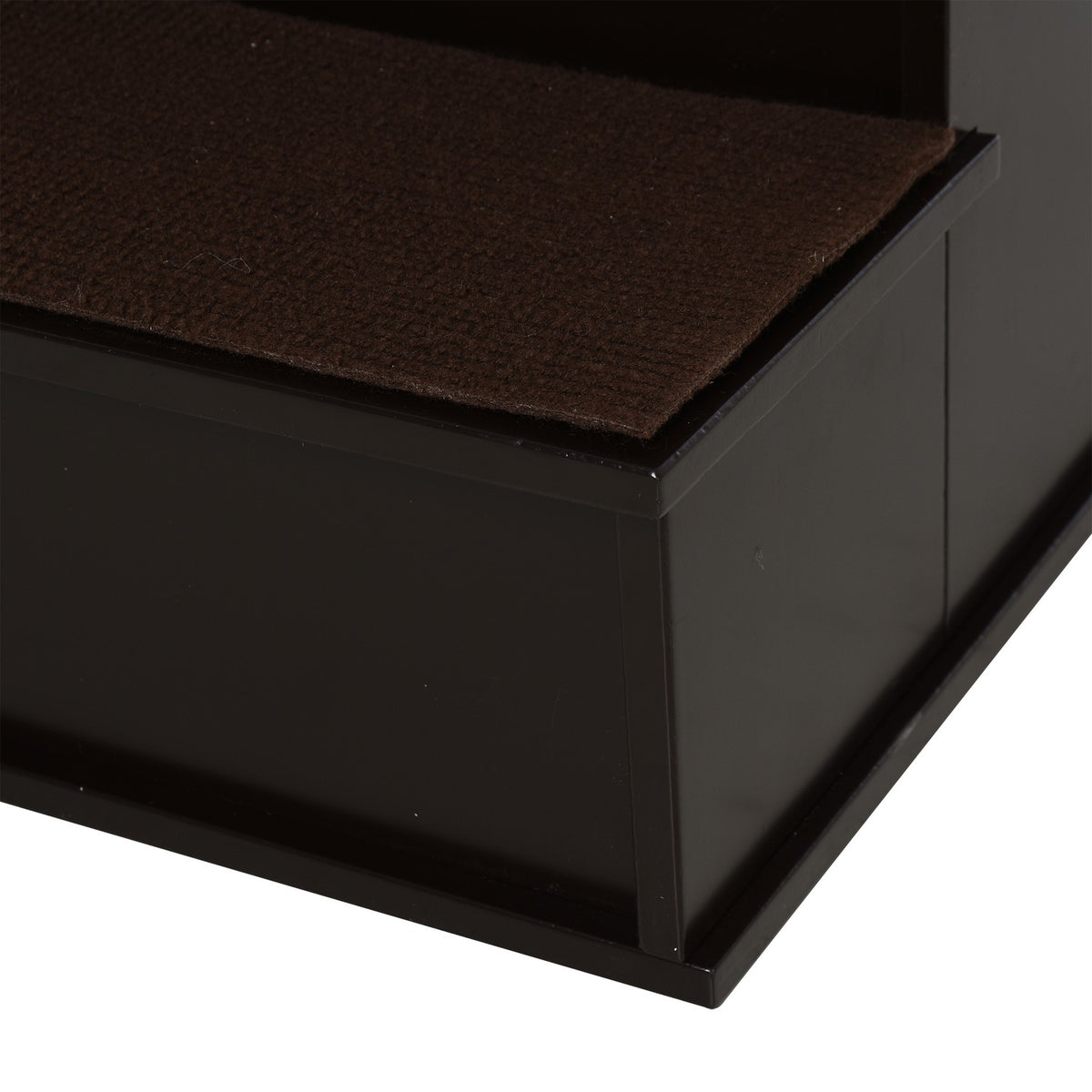 Pet stairs, dog stairs/cat stairs with carpet, entry aid, MDF, dark brown, 40x59x54.2cm