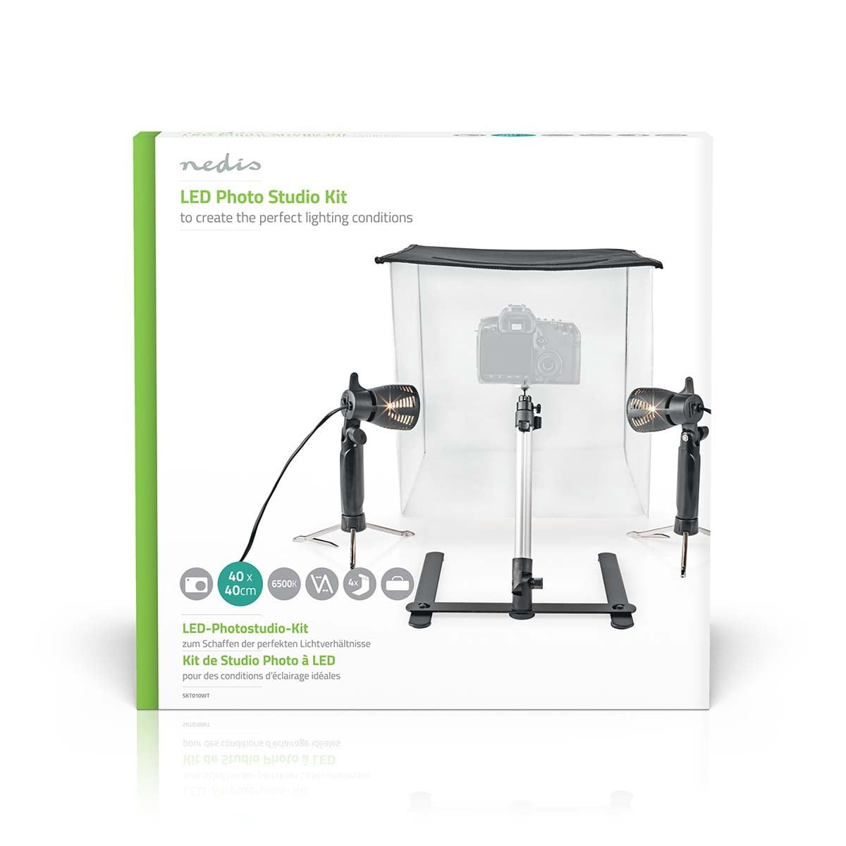 Photo Studio Kit | 400 lm | Foldable | Backgrounds included | Suitcase included | Black