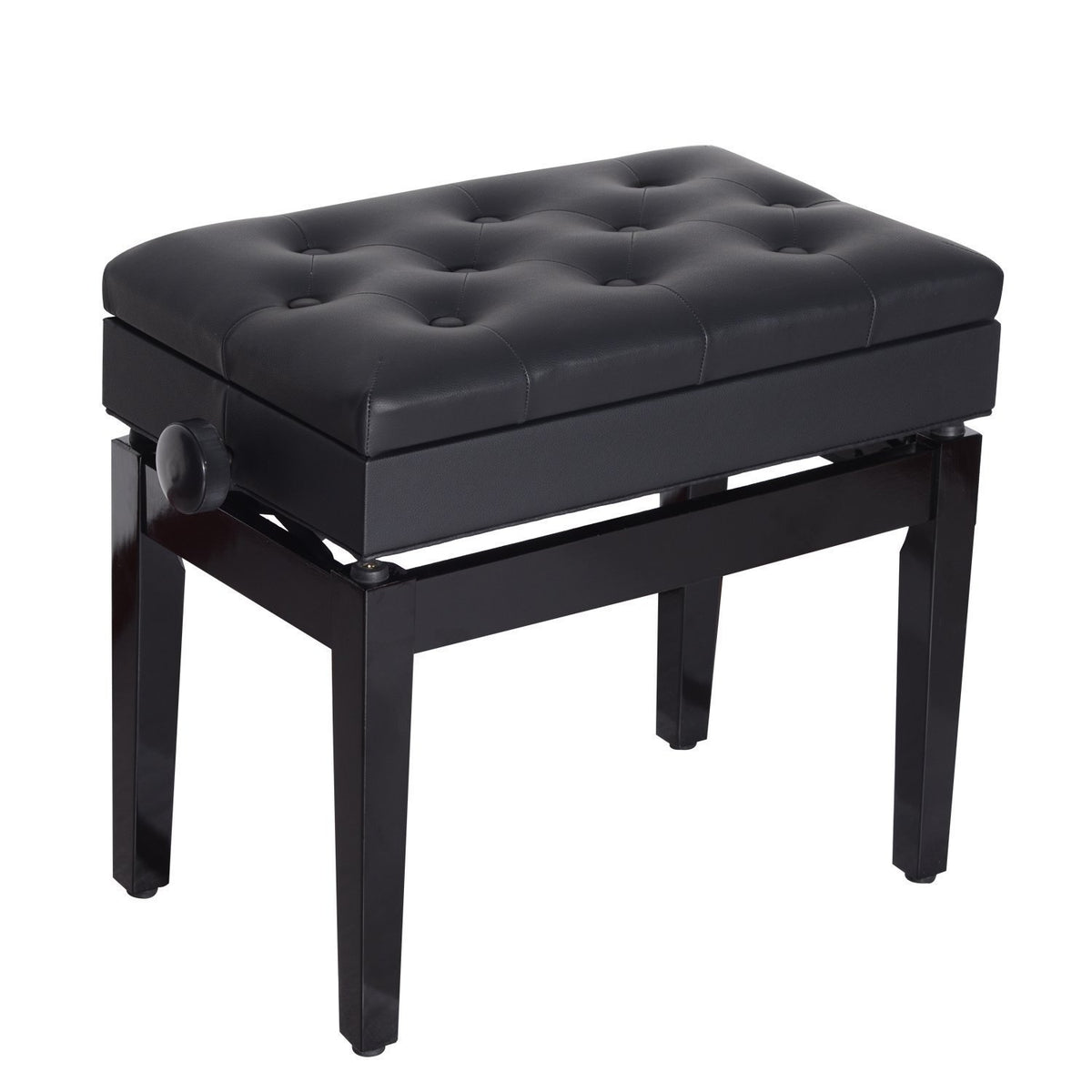 Piano Bench Storage Space Makeup Stool Height Adjustable 54.5X33X48-58Cm