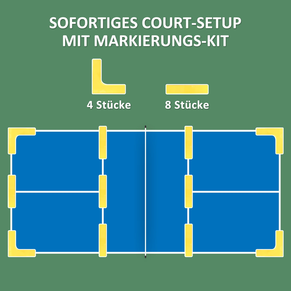 Pickleball Net Portable Set 6.7m Pickleball System with Net, Court Marking Set, Ball Collector, Four Balls and Carry Bag for Outdoor, Driveway