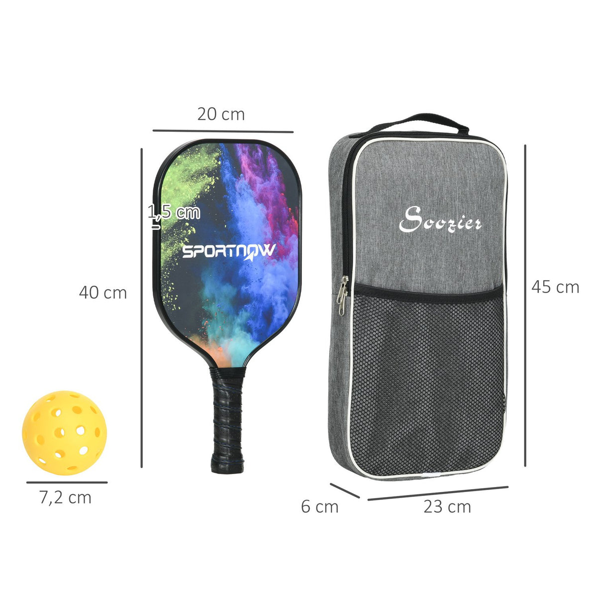Pickleball Racket Set Fiberglass Paddle Set With 2 Rackets, 4 Balls, Carry Bag, For Adults