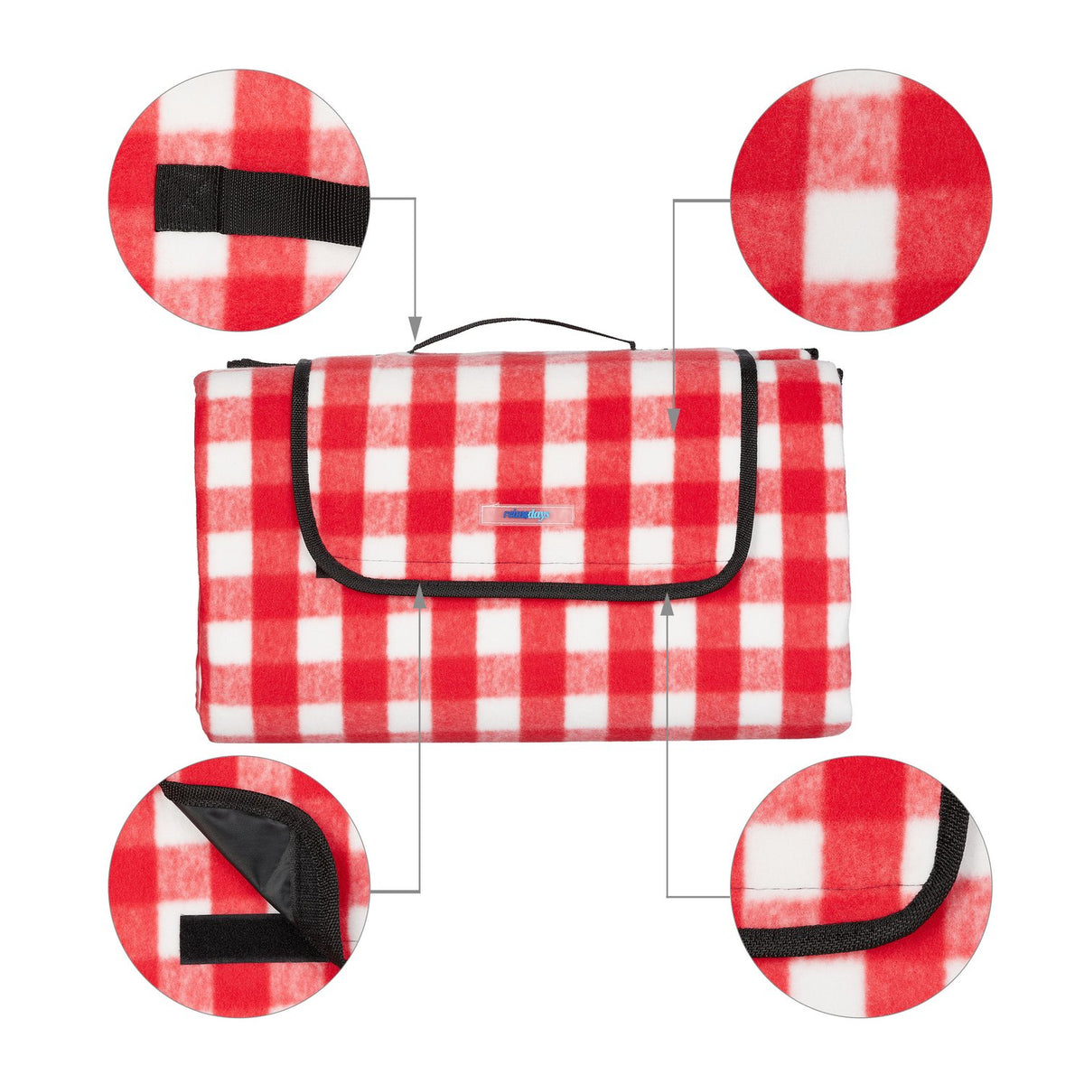 Picnic blanket 200 x 200 cm checkered