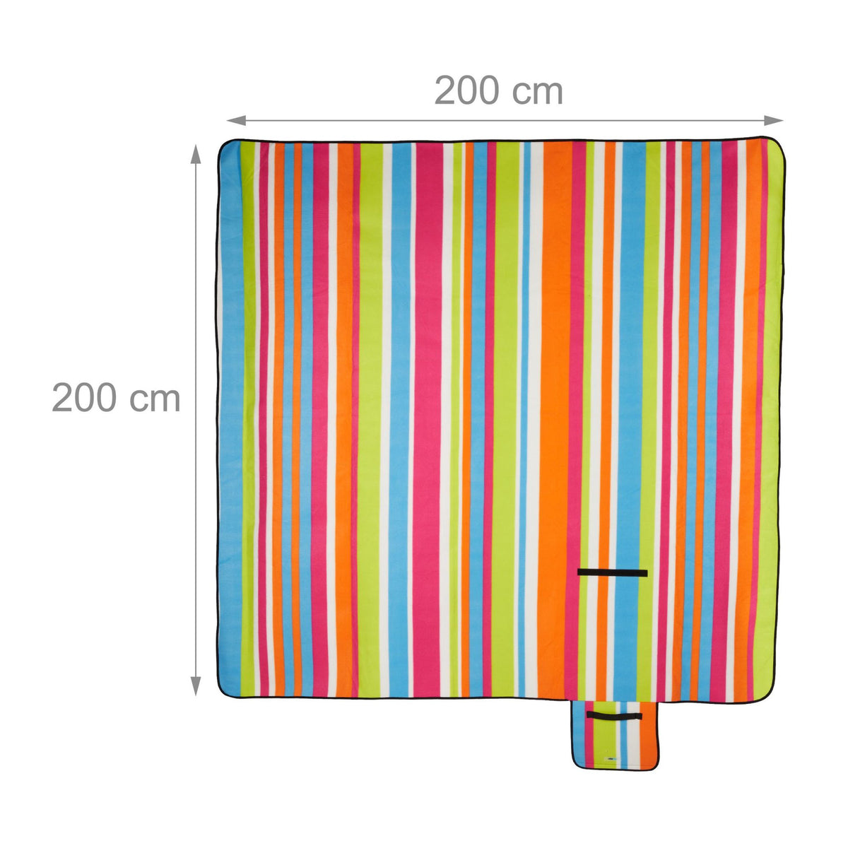 Picnic blanket 200 x 200 cm striped