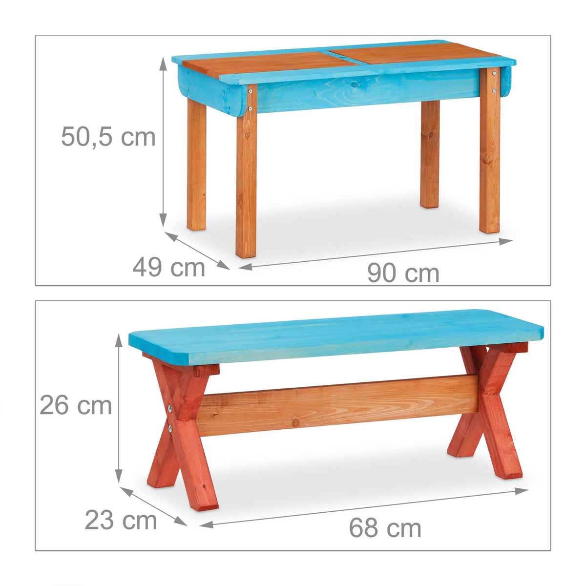 Picnic table for children with parasol