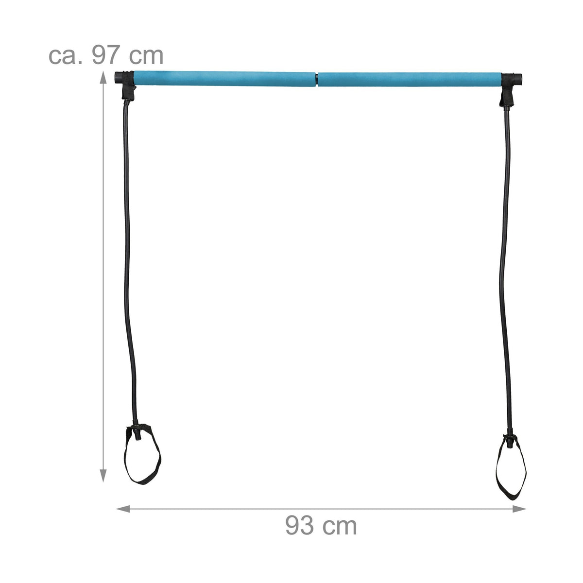 Pilates bar with resistance bands