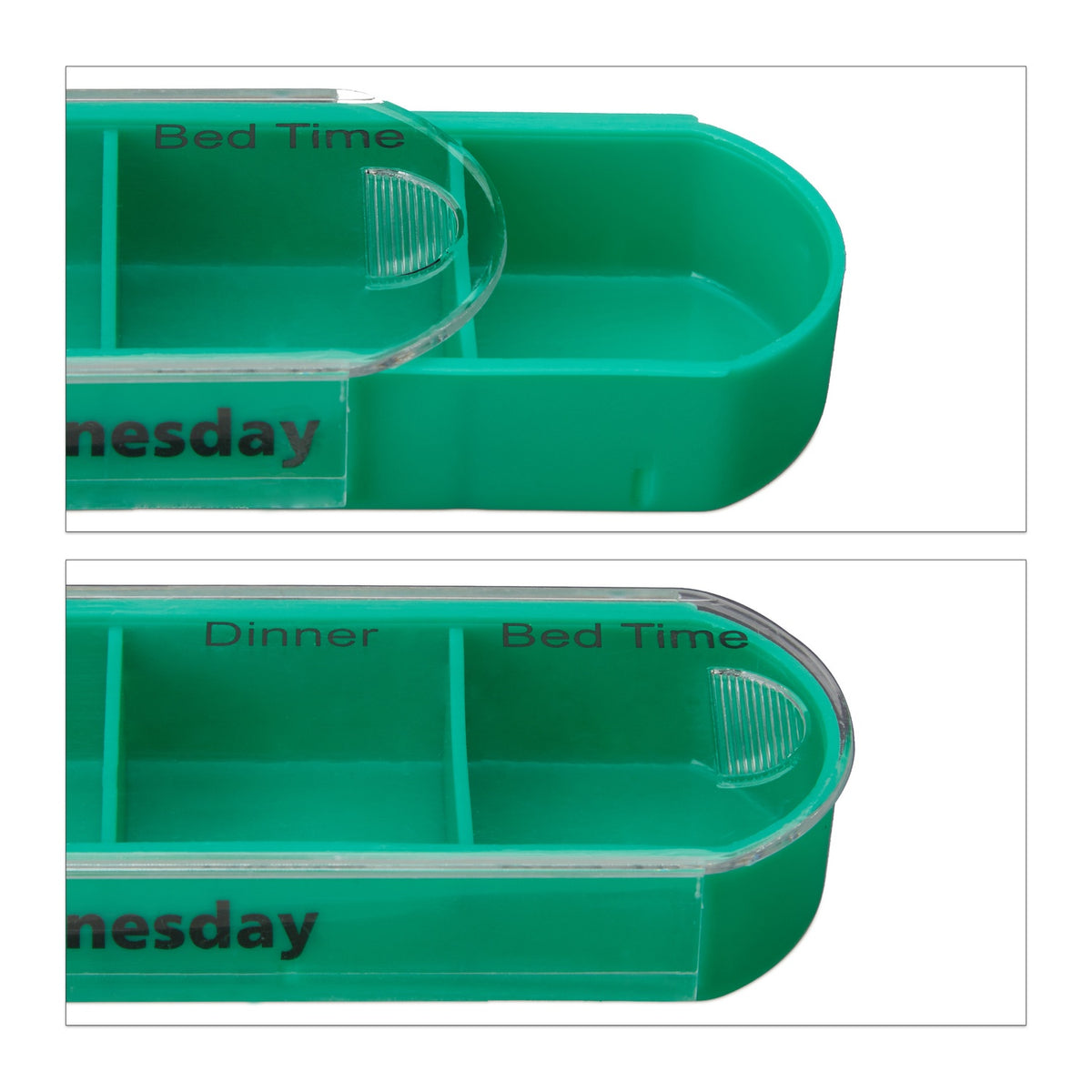 Pillbox 7 days 4 compartments English