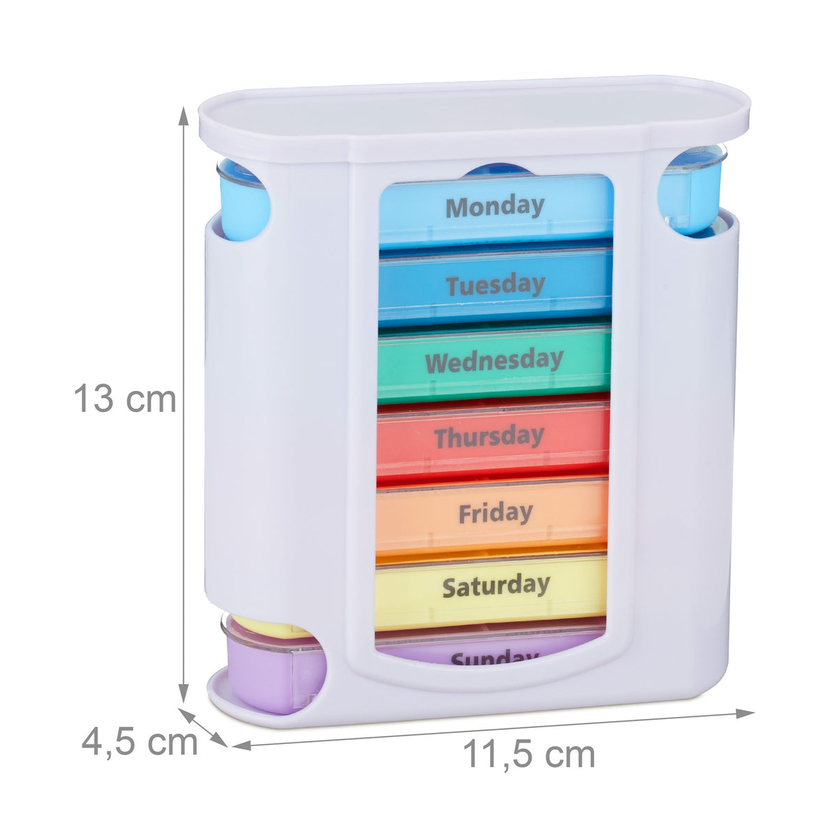 Pillbox 7 days 4 compartments English