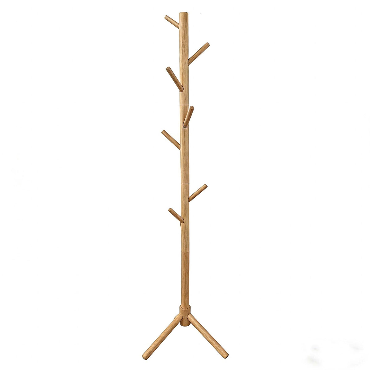 Pine Coat Stand with 8 Hooks – Adjustable Height