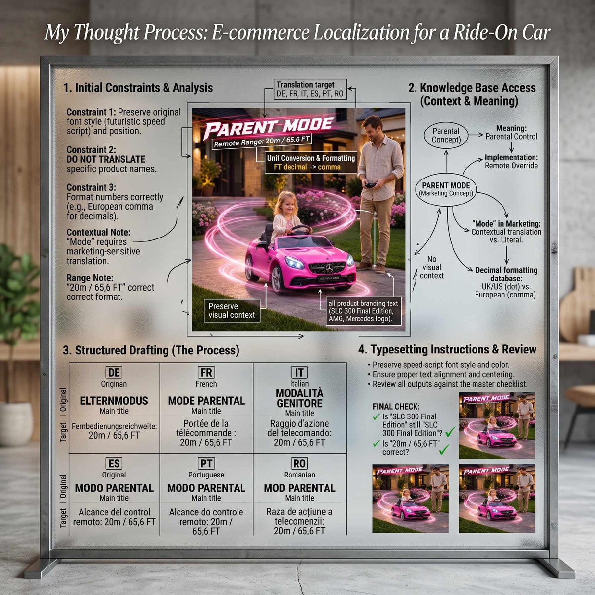 Pink Kids Electric Car with LED Lights & Music, 3-5 km/h